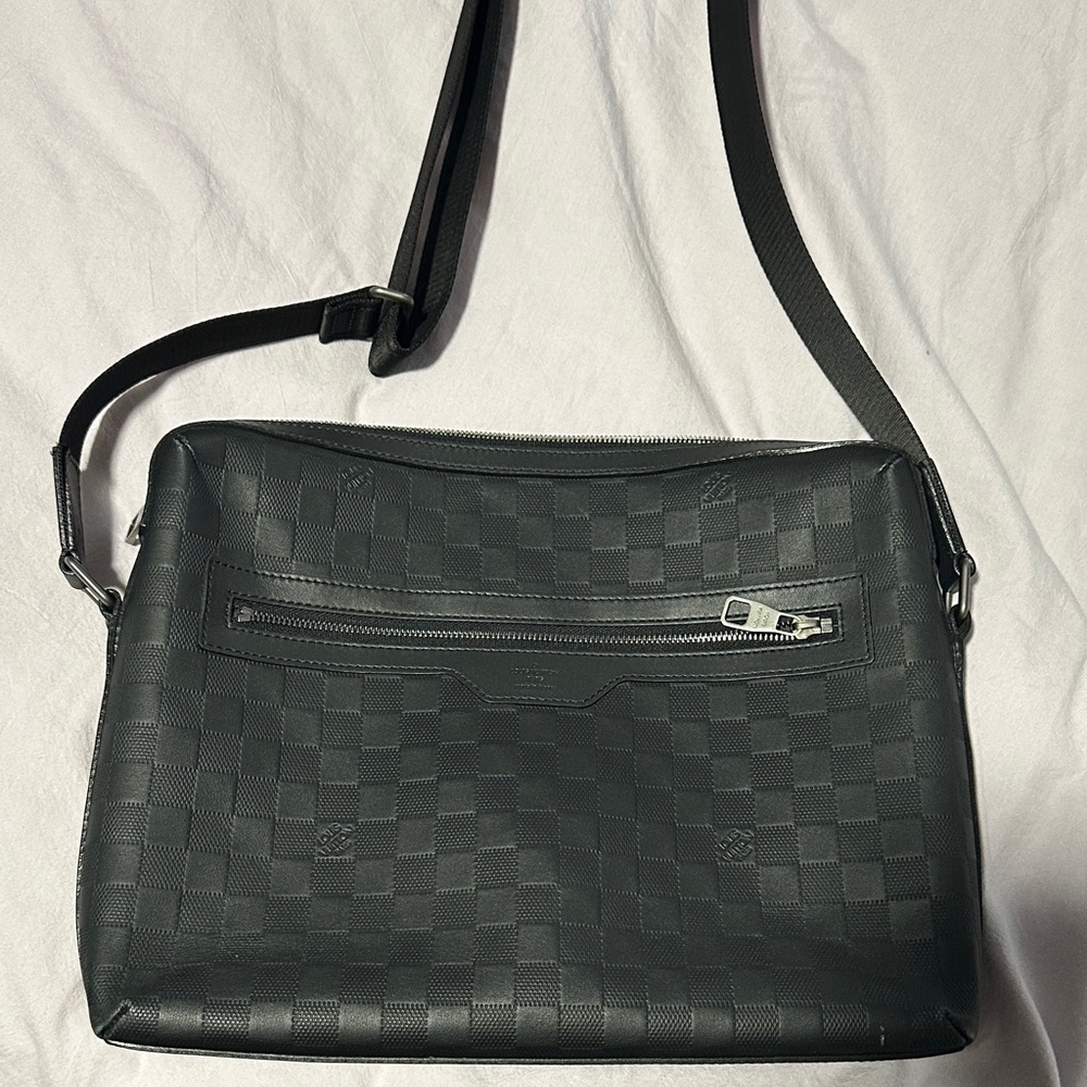 Louis Vuitton Black Checkered Laptop Bag